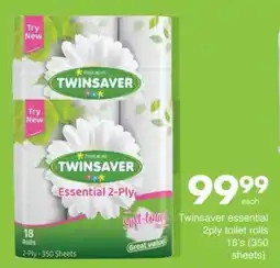Save Hyper Twinsaver essential 2ply toilet rolls offer
