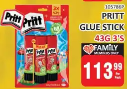 KitKat Cash and Carry PRITT GLUE STICK 43G 3's offer