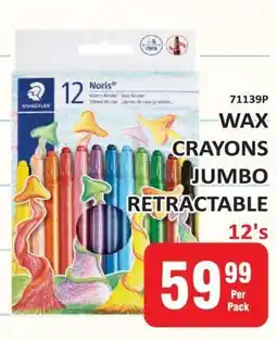 KitKat Cash and Carry Staedtler Noris Wax Crayons Jumbo Retractable 12's offer