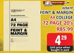 KitKat Cash and Carry FEINT & MARGIN A4 COLLEGE 72 PAGE 20’s offer