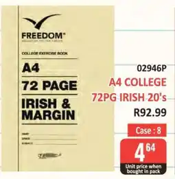 KitKat Cash and Carry A4 COLLEGE 72PG IRISH 20's offer