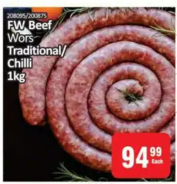 KitKat Cash and Carry FW Beef Wors Traditional/Chilli 1kg offer