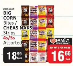 KitKat Cash and Carry BIG CORN Bites / CHEAS NAKS Strips 4s/5s Assorted offer