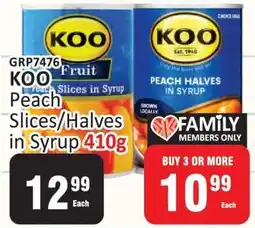 KitKat Cash and Carry KOO Peach Slices/Halves in Syrup 410g offer