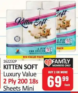KitKat Cash and Carry KITTEN SOFT Luxury Value 2 Ply 200 18s Sheets Mini offer