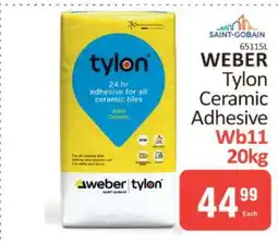 KitKat Cash and Carry WEBER Tylon Ceramic Adhesive Wb11 20kg offer