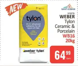 KitKat Cash and Carry WEBER Tylon Ceramic & Porcelain WB16 20kg offer