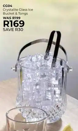 Table Charm Direct CG04 Crystalite Glass Ice Bucket & Tongs offer