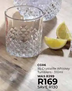 Table Charm Direct CG06 Crystalite Whiskey Tumblers offer