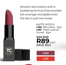Table Charm Direct TC Matte Lipstick offer