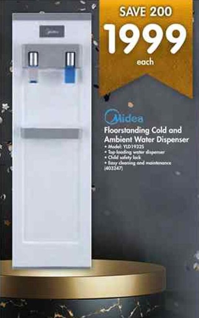Midea Floorstanding Cold and Ambient Water Dispenser offer at Makro