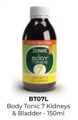 Table Charm Direct ZONKE Body Tonic 7 Kidneys & Bladder offer