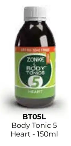 Table Charm Direct ZONKE Body Tonic 5 Heart offer