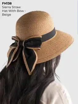Table Charm Direct FH138 Sierra Straw Hat With Bow Beige offer
