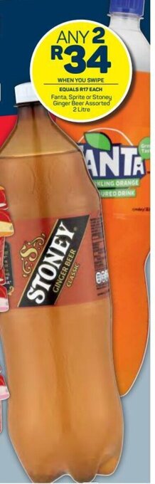 Pick n Pay Fanta, Sprite or Stoney Ginger Beer Assorted 2 Litre offer