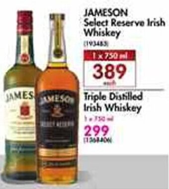 Makro Jameson Select Reserve Irish Whisky 750ml offer