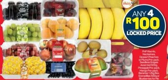 Pick n Pay PnP Kiwi 4s, Nectarines Dessert Peaches or Plums Pre-pack Seedless Grapes Assorted 500g, Pineapple Pre-pack, Mango Pre-pack offer
