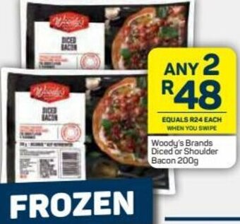 Woody's Brands Diced or Shoulder Bacon 200g