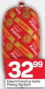 Pick n Pay Eskort French or Garlic Polony 1kg offer