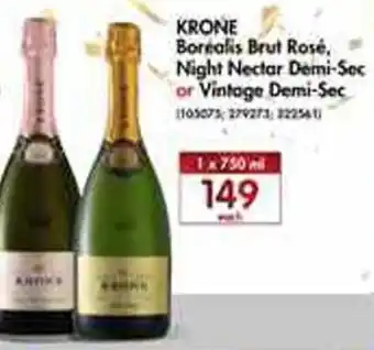 Makro Krone Borealis Brut Rosé, Night Nectar Demi-Sec or Vintage Demi-Sec 750ml  750ml offer