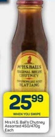 Mrs H.S. Ball's Chutney Assorted 450/470g