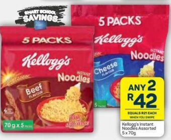 Pick n Pay Kellogg's Instant Noodles Assorted 5x70g offer