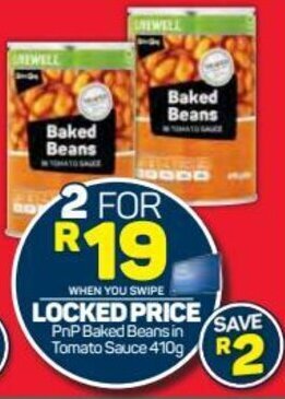 Pick n Pay PnP Baked Beans in Tomato Sauce 410g offer