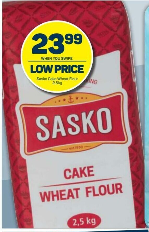 Sasko Cake Wheat Flour 2,5kg offer at Pick n Pay