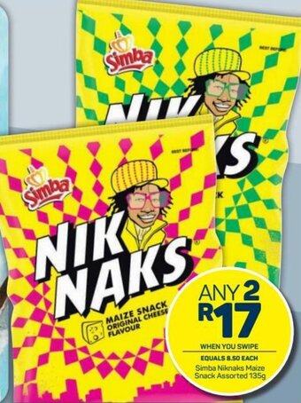 Pick n Pay Simba Niknaks Maize Snack Assorted 135g offer