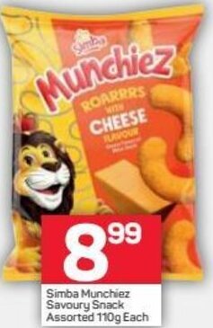 Pick n Pay Simba Munchiez Savoury Snack Assorted 110g offer