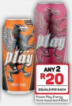 Pick n Pay Power Play Energy Drink Assorted 440ml offer