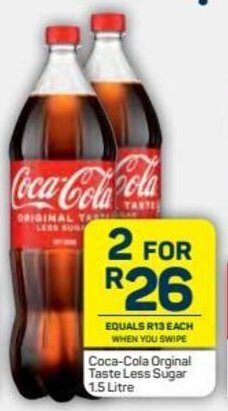 Pick n Pay Coca-Cola Original Taste Less Sugar 1.5L offer