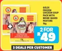 Usave Goldi frozen chicken soup pack with brine-based mixture offer