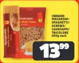 Usave Ubrand macaroni/ spaghetti/ screws/ cavatappi/ tricolore offer