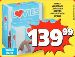 Usave Lovies value pack disposable nappies offer