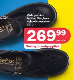 PEP Girls genuine leather toughees school shoes offer