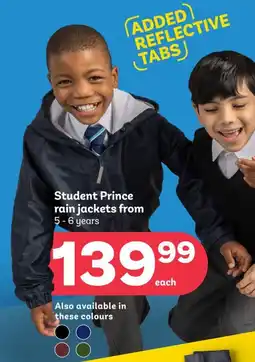 PEP Student prince rain jackets offer