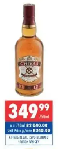 Ultra Liquors Chivas regal 12yo blended scotch whisky offer