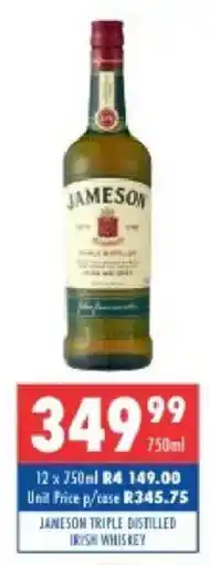 Ultra Liquors Jameson triple distilled irish whiskey offer