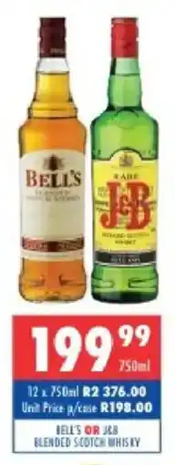 Ultra Liquors Bell's or J&B blended scotch whisky offer