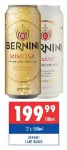Ultra Liquors Bernini cans range offer