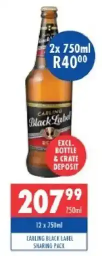 Ultra Liquors Carling black label sharing pack offer