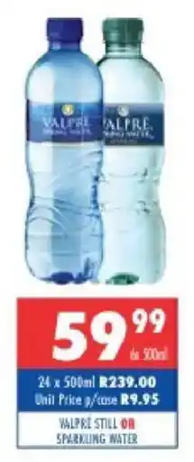 Ultra Liquors Valpre still or sparkling water offer