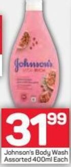 Pick n Pay Johnson's Body Wash Assorted 400ml offer