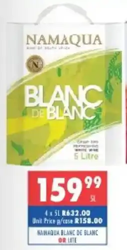 Ultra Liquors Namaqua blanc de blanc or lite offer