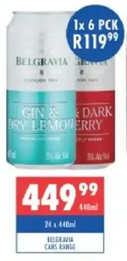 Ultra Liquors Belgravia cans range offer
