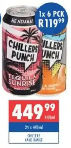 Ultra Liquors Chillers cans range offer
