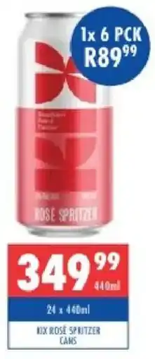 Ultra Liquors Kix rose spritzer cans offer