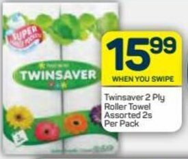 Pick n Pay Twinsaver 2 Ply Roller Towel Assorted 2s Per Pack offer