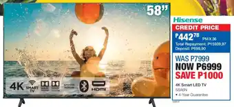 Hisense 58" 4K Smart LED TV